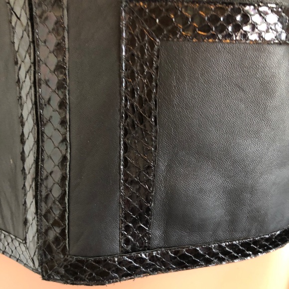 Chanel Jacket 2 Black Lambskin Leather Snake Trim - Picture 6 of 12